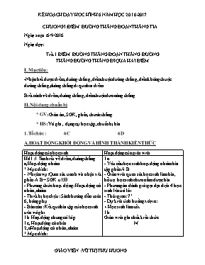 Kế hoạch dạy hoc Hình 6 năm học 2016 - 2017